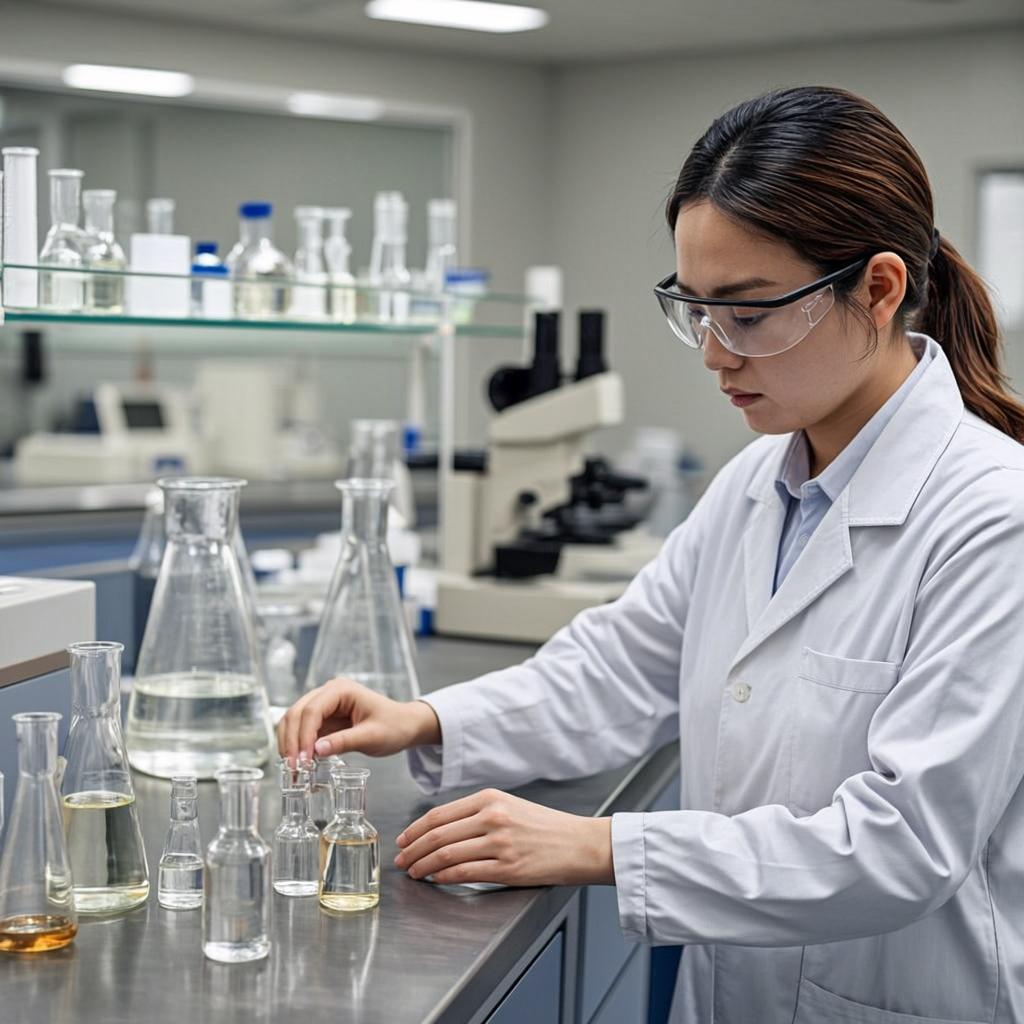 anti aging peptides laboratory scene