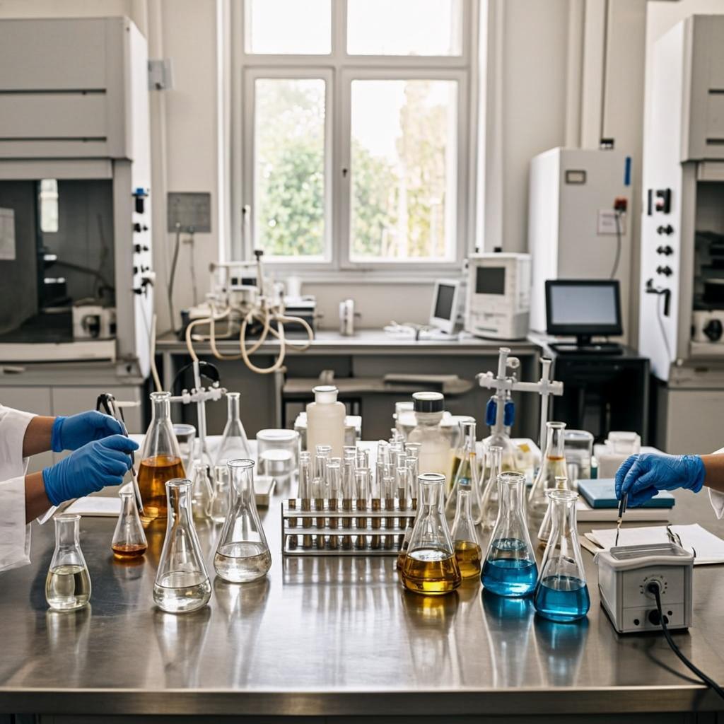 anti aging peptides for cosmetics laboratory scene