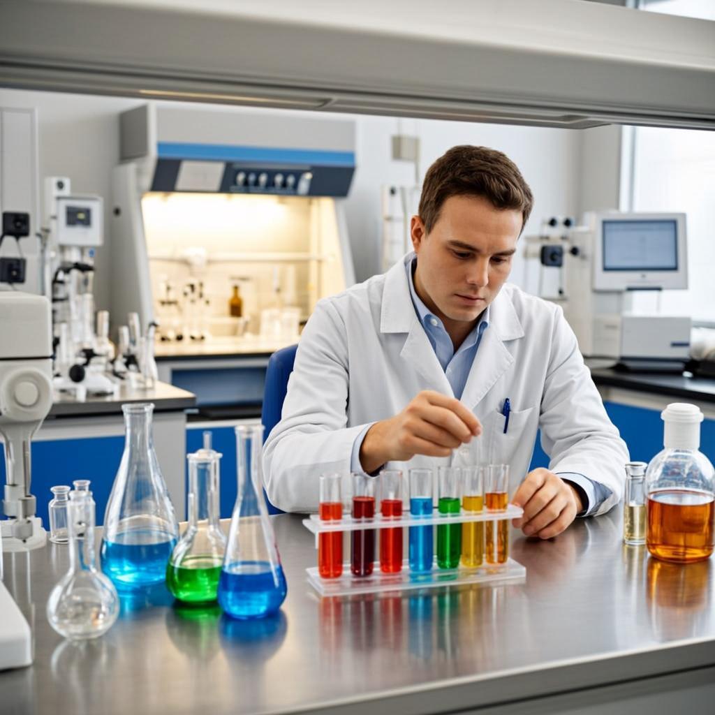 fine chemicals laboratory scene