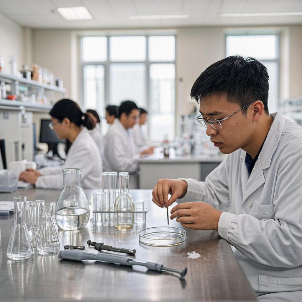 fmoc ser tbu ile aib oh laboratory scene