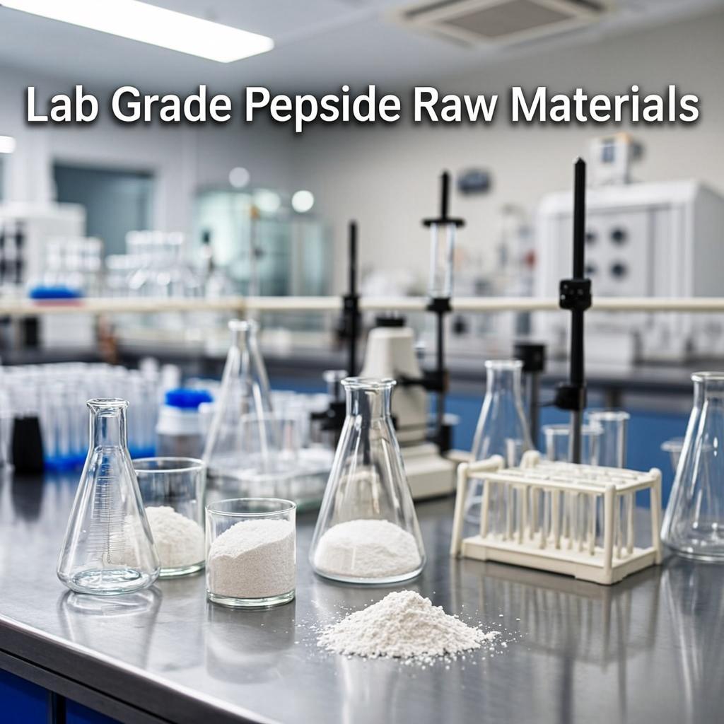 lab grade peptide raw materials laboratory scene