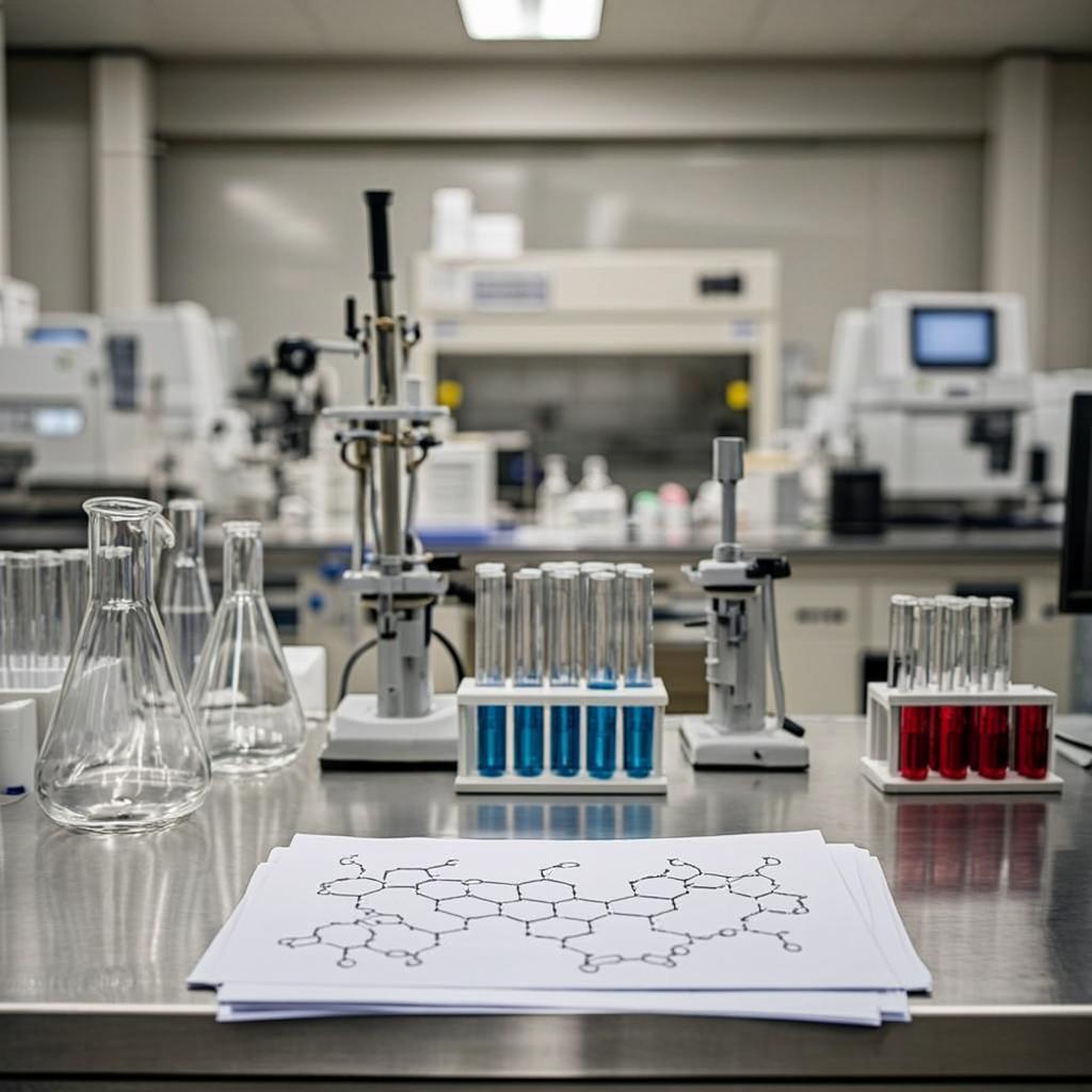 melanogenesis research laboratory scene