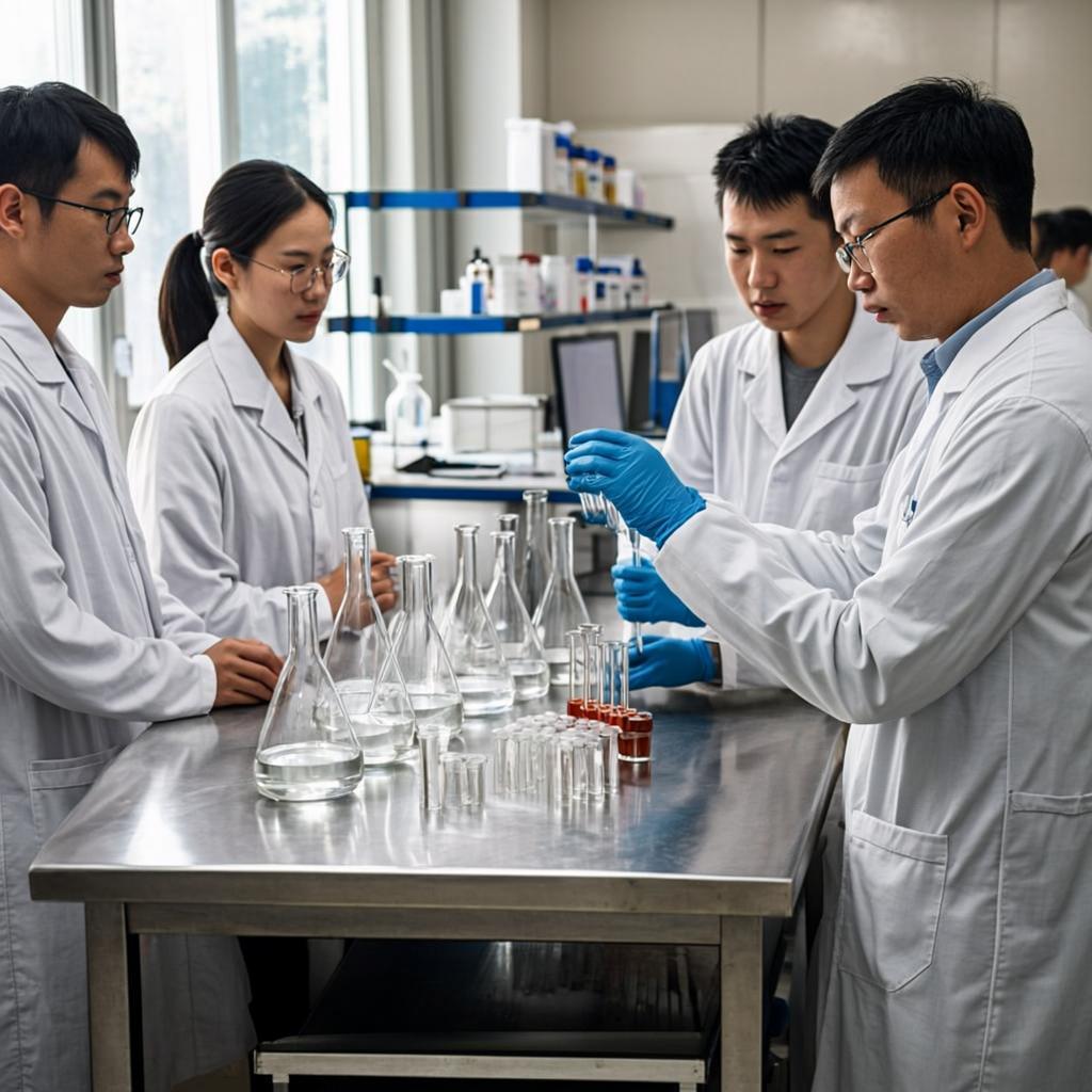 skin care peptides laboratory scene