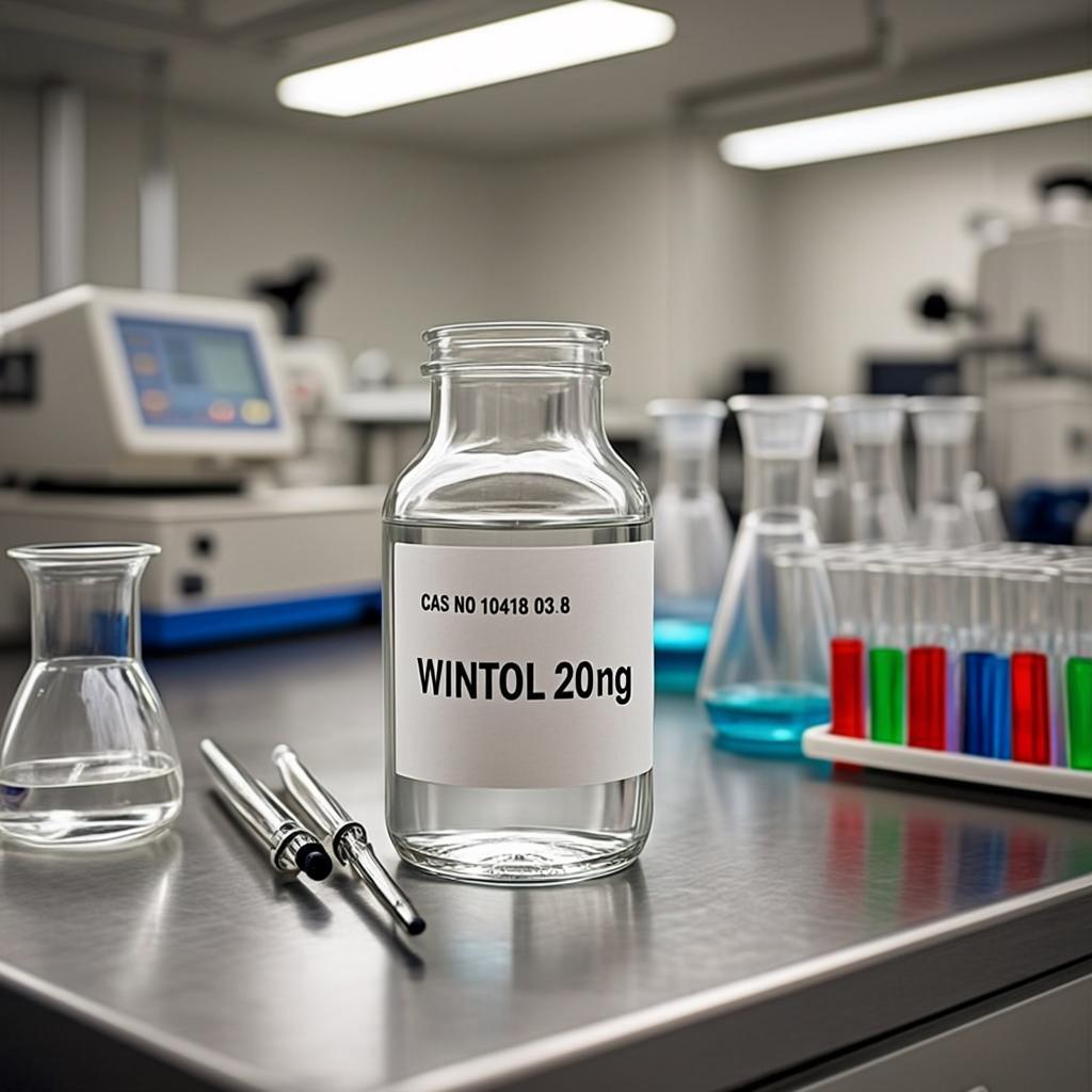 winstrol 20mg cas no 10418 03 8 laboratory scene