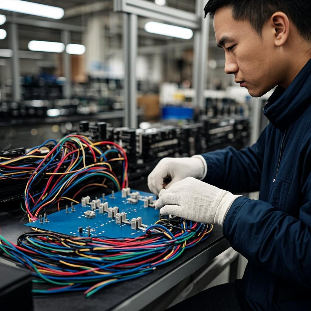 blue peelable pcb manufacturing wire harness