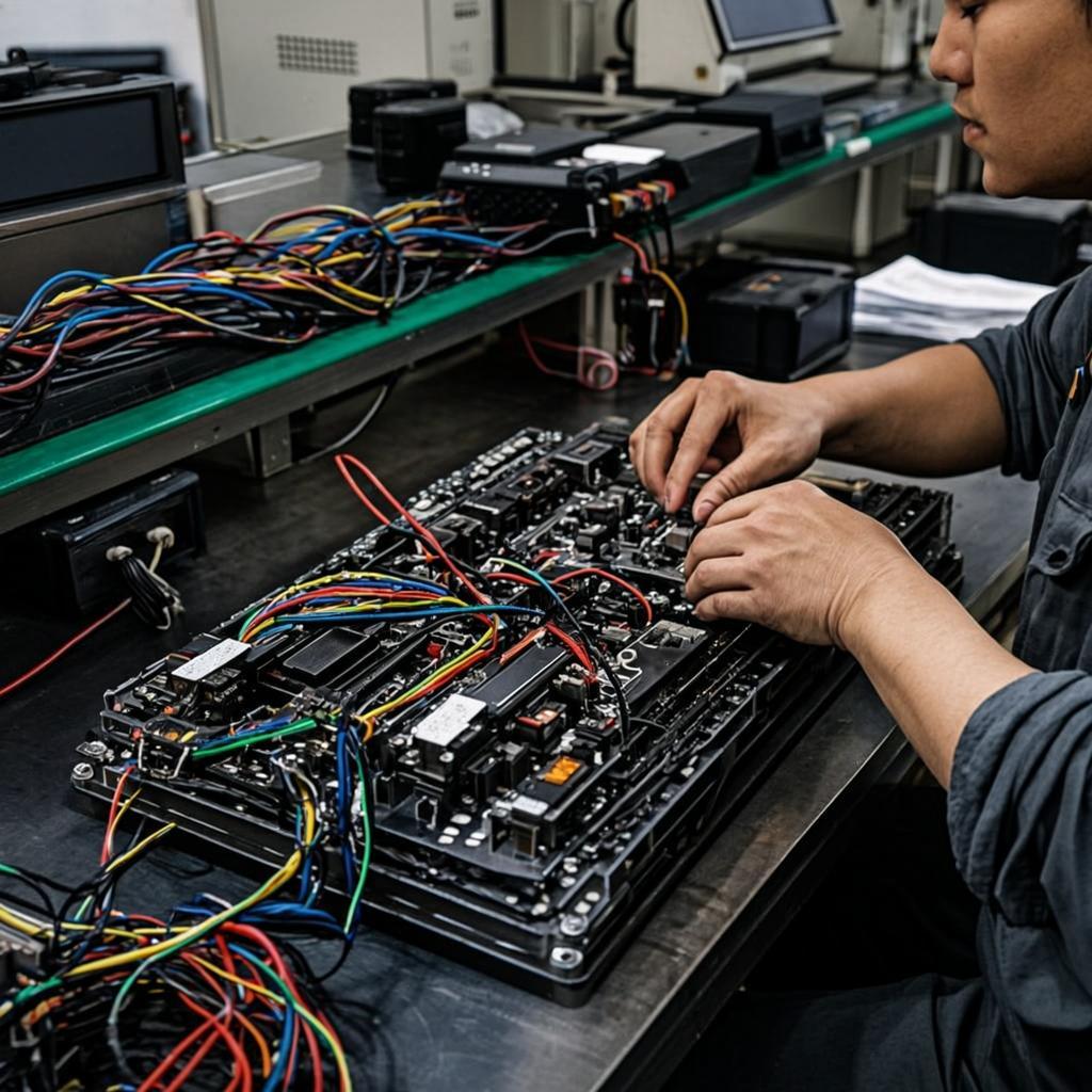 brush less motor fascia device pcba wire harness