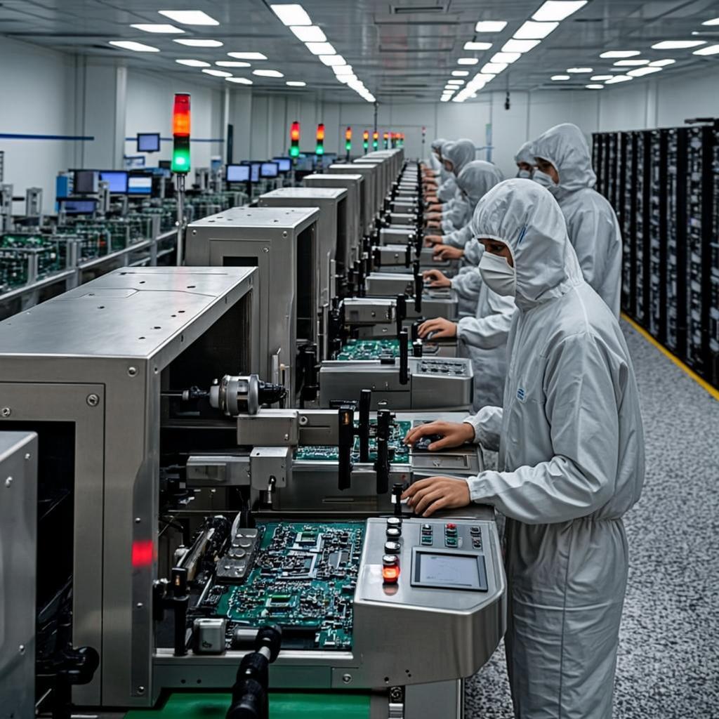 semi automatic pcb assembly line electronics factory