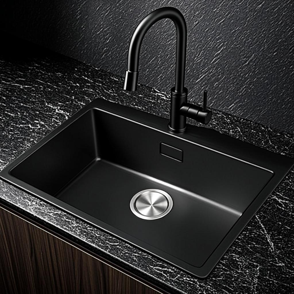 304 stainless steel sink black nano style
