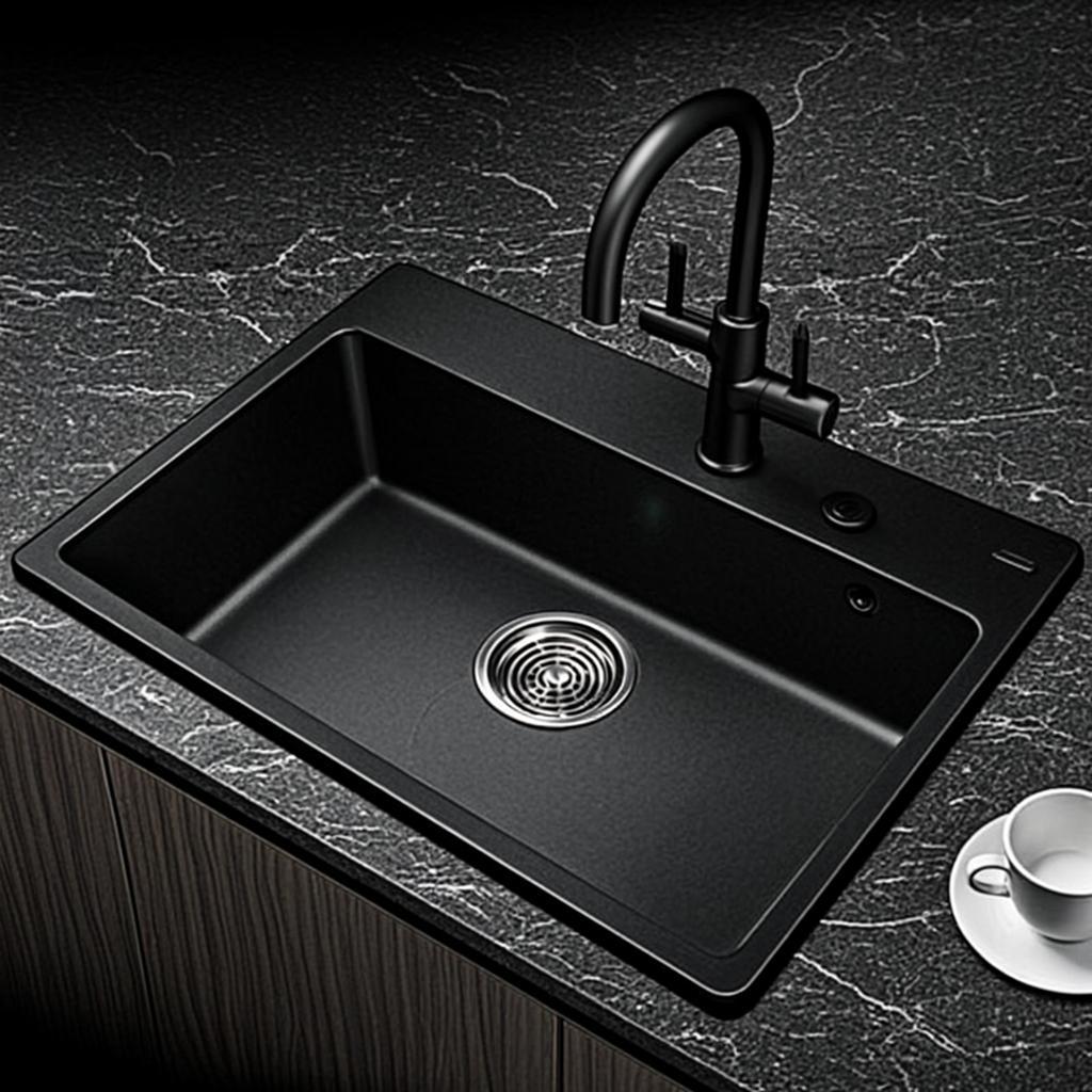 all in one kitchen sink black nano style