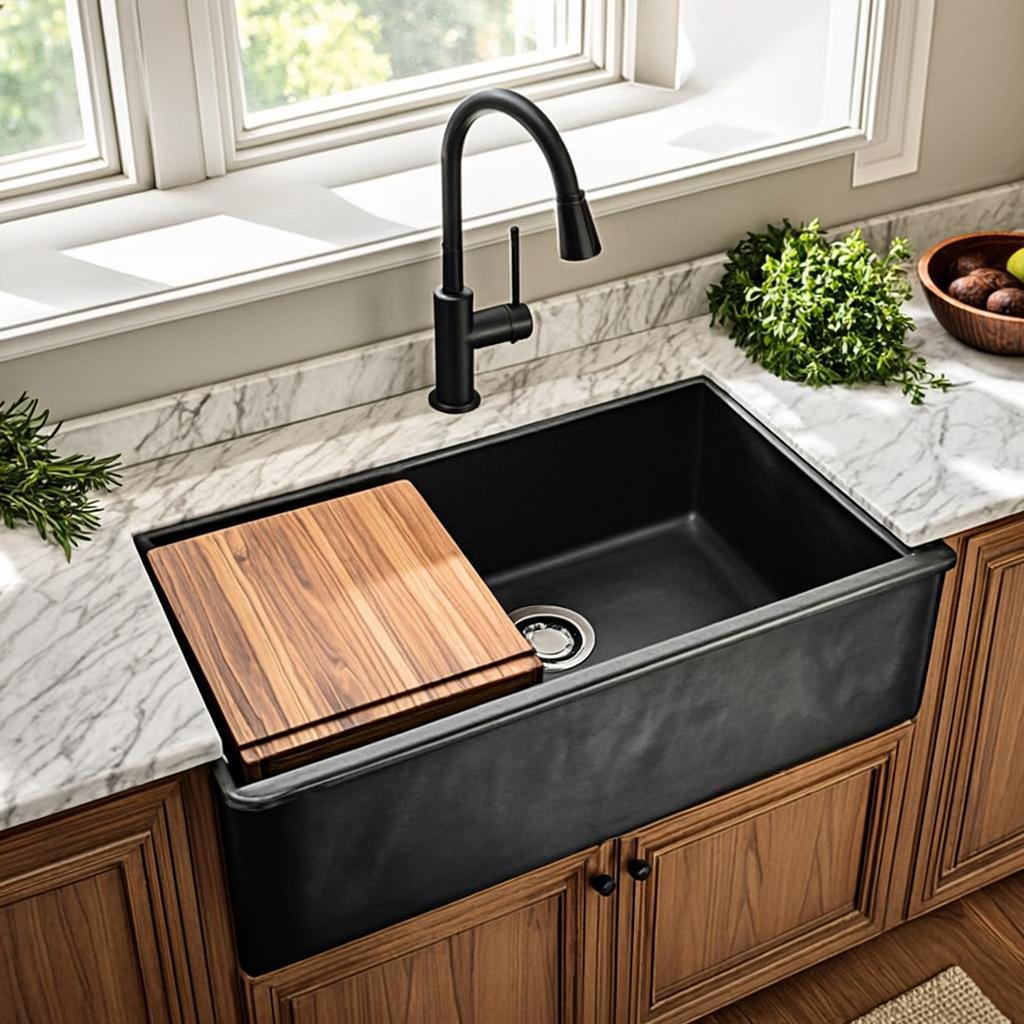 black stainless steel ultrasonic sink farmhouse apron