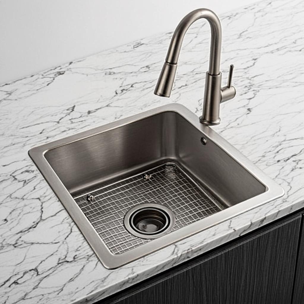 brushed finish kitchen sink minimal industrial