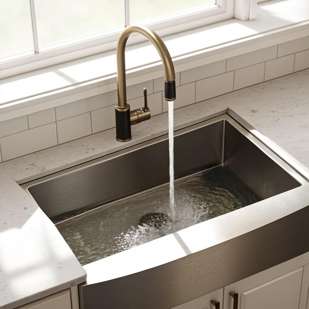 brushed finish kitchen sink modern kitchen lifestyle