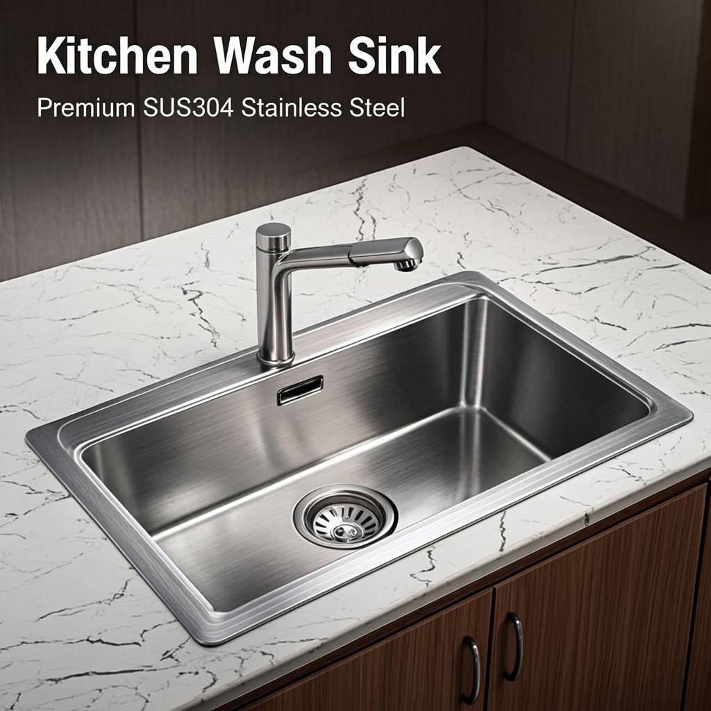 brushed finish kitchen wash sink minimal industrial
