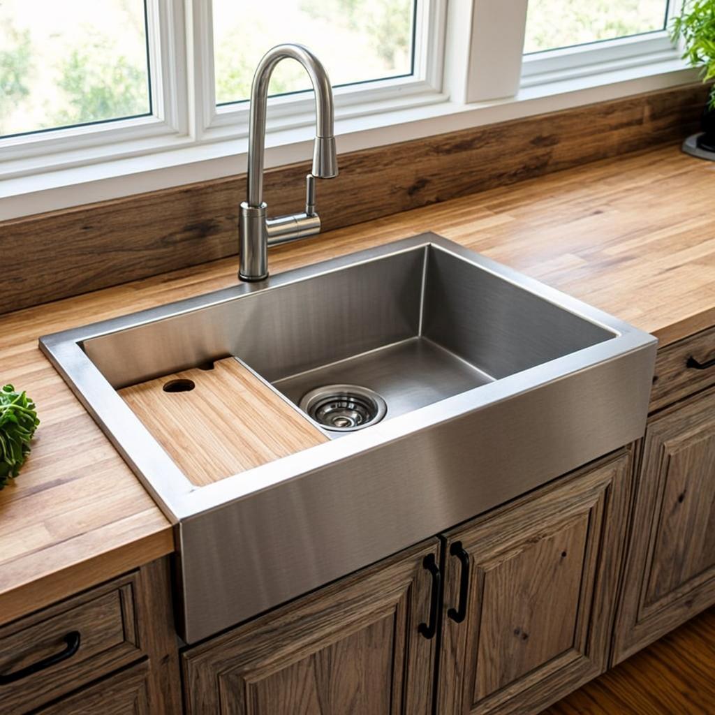 compact kitchen sink farmhouse apron