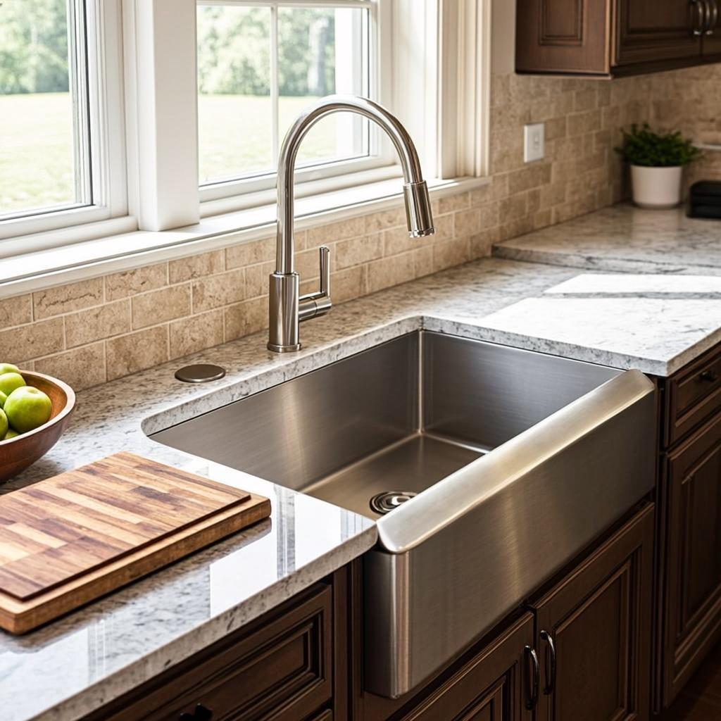 compact single bowl sink farmhouse apron