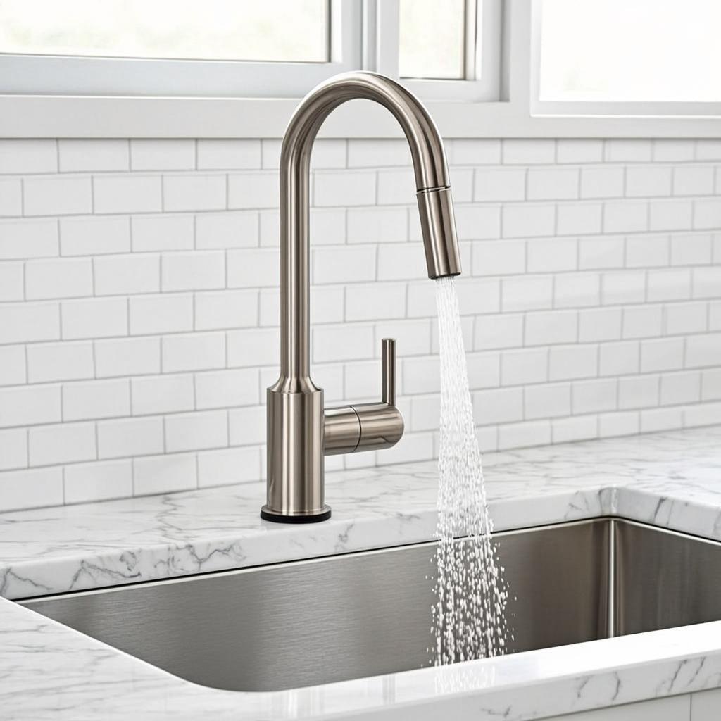 deep single bowl sink modern kitchen lifestyle