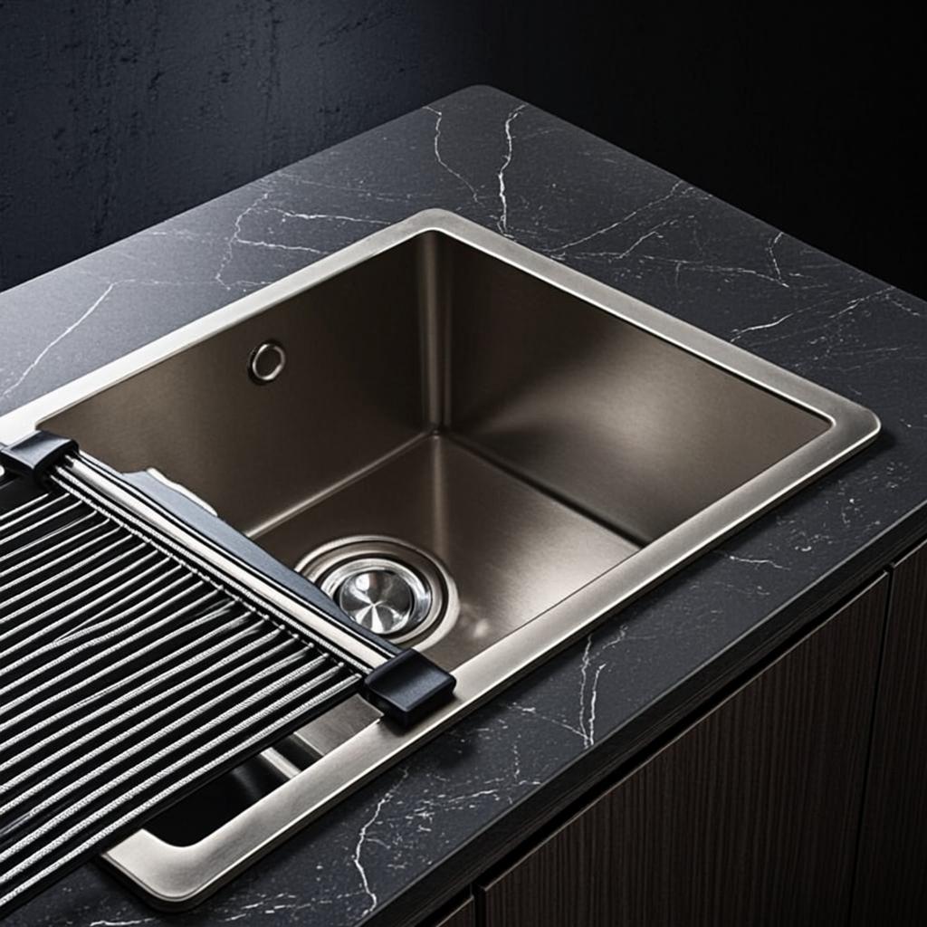 deep stainless steel basin sink black nano style