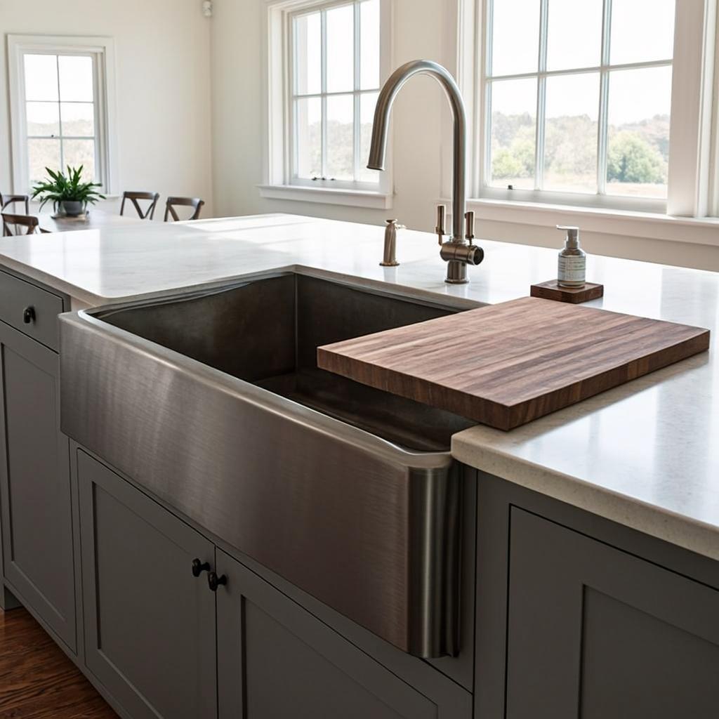 deep stainless steel basin sink farmhouse apron
