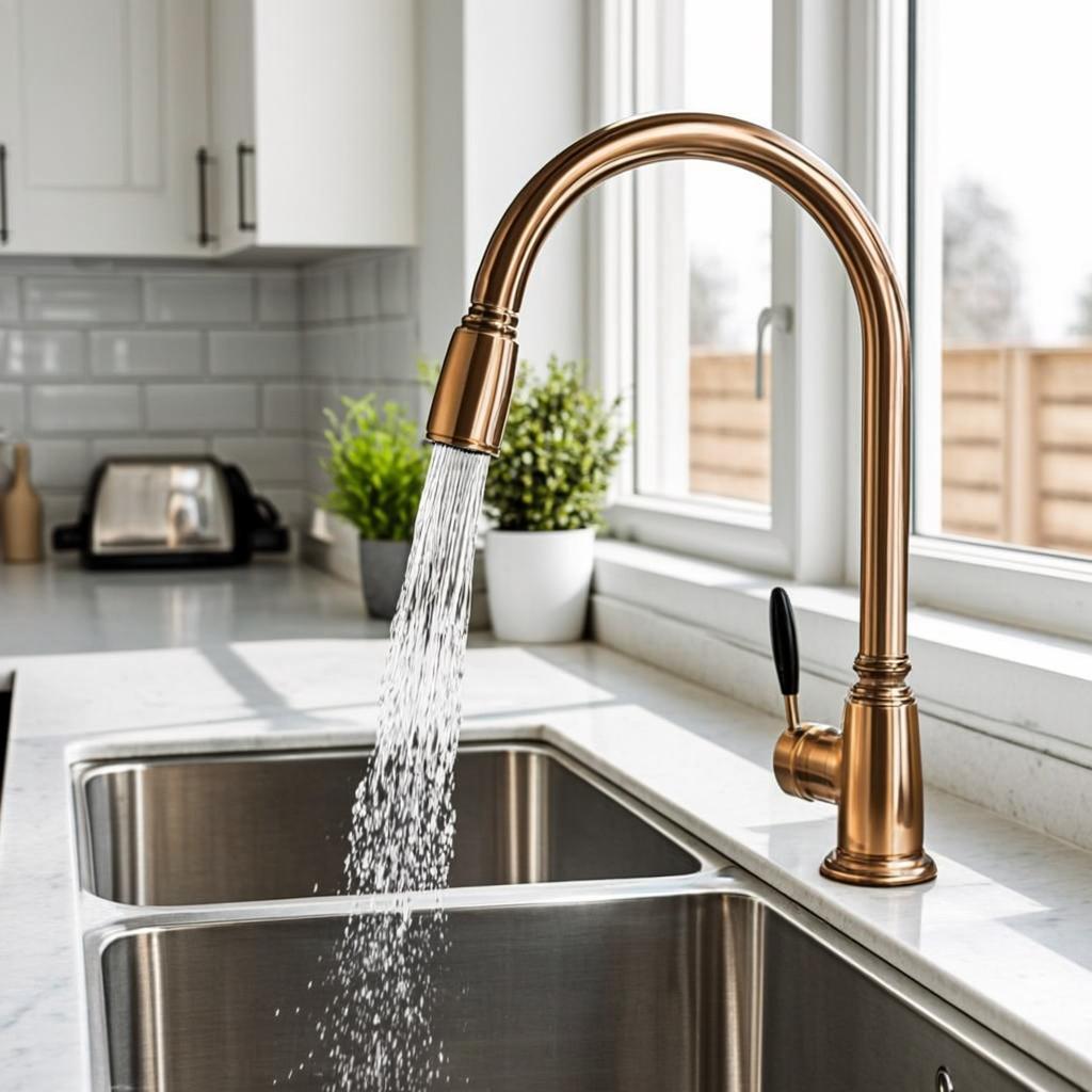 double bowl stainless steel sink modern kitchen lifestyle