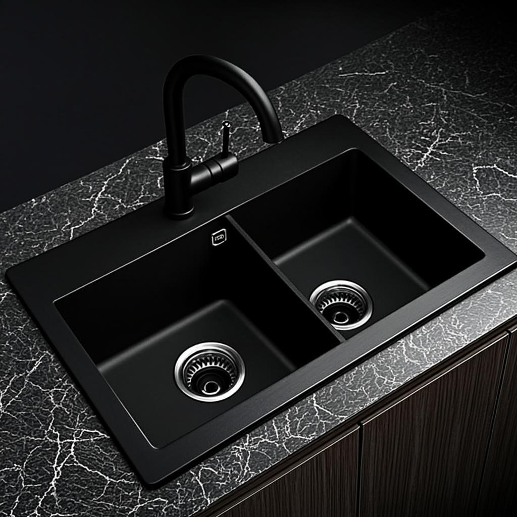 double bowl undermount sink black nano style