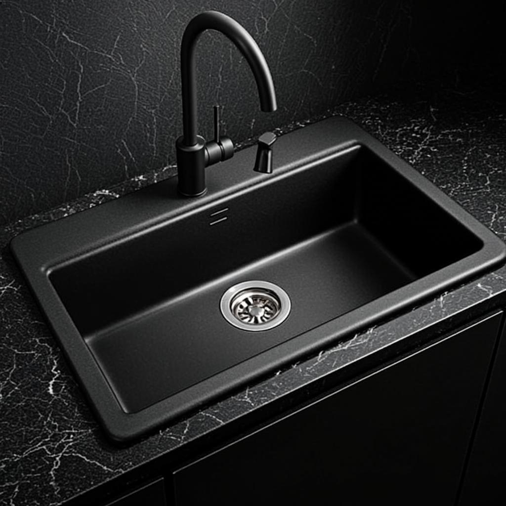 durable kitchen sink station black nano style