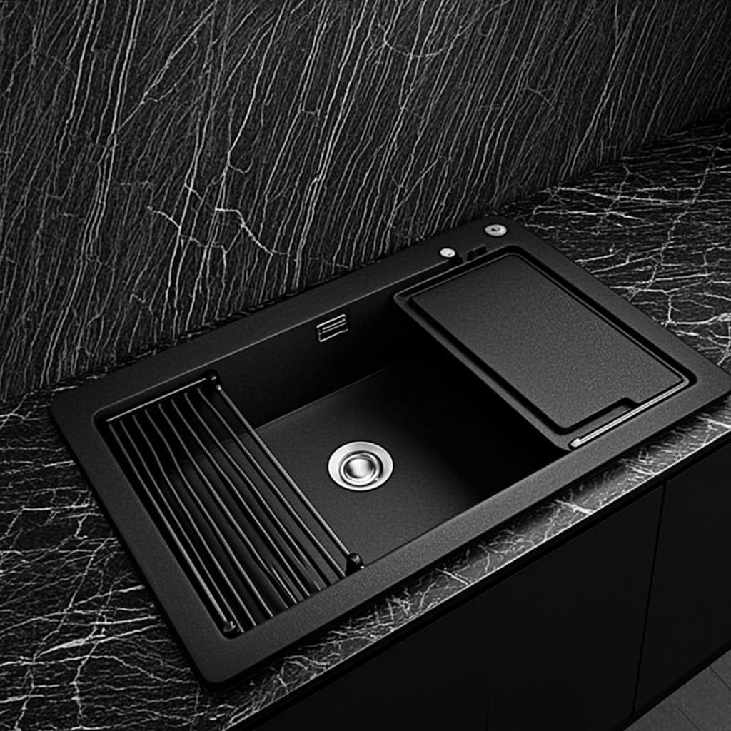 economical kitchen sink black nano style
