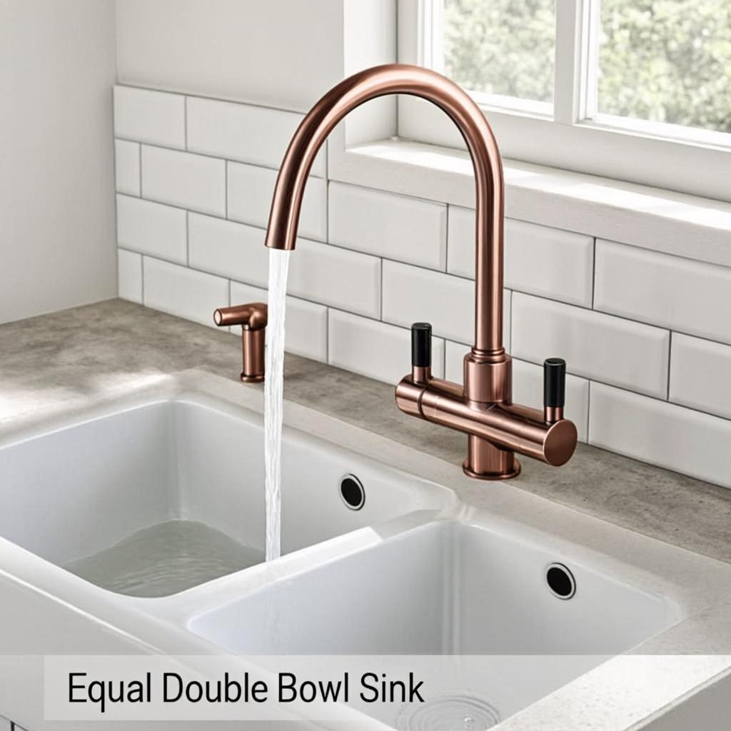 equal double bowl sink modern kitchen lifestyle