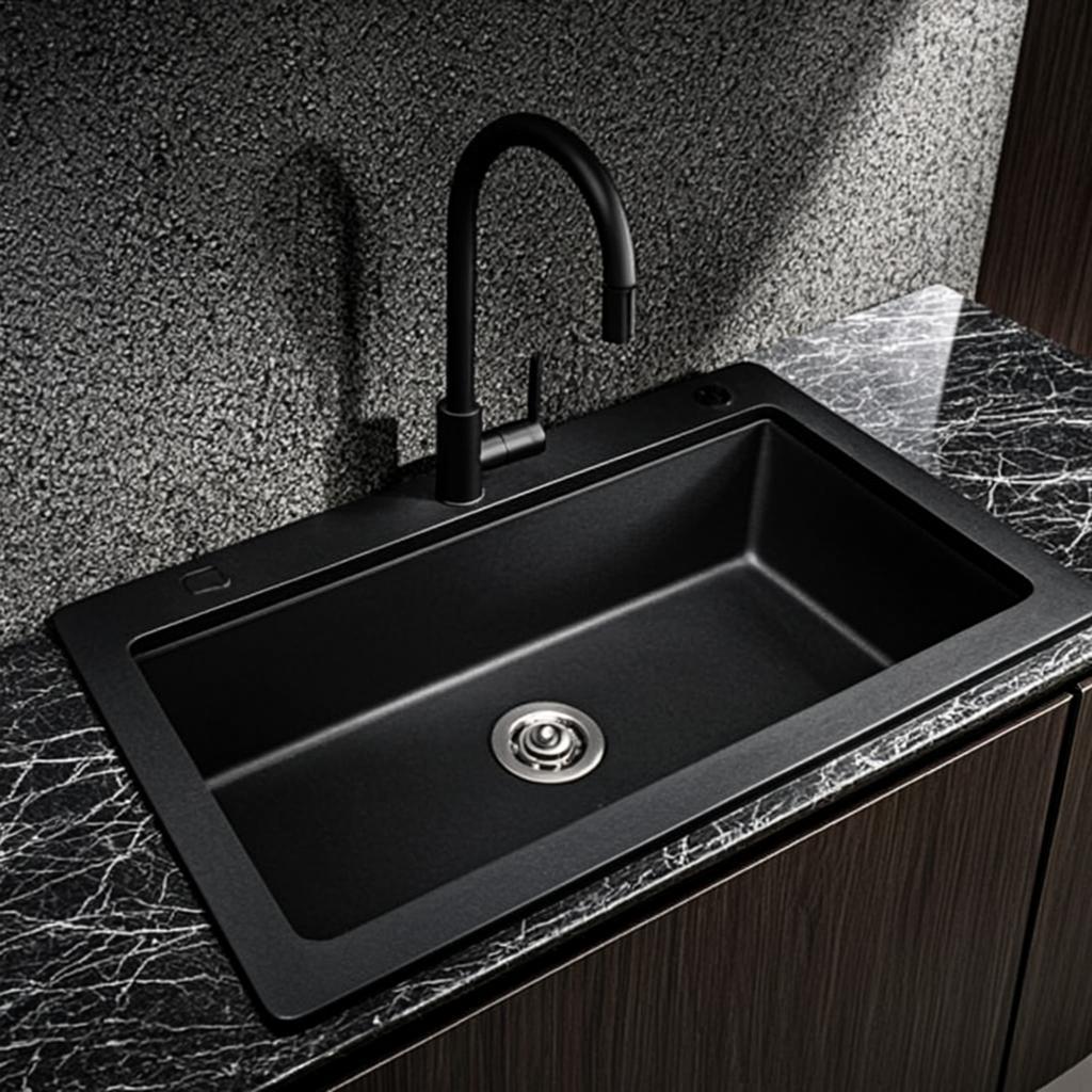 extra large kitchen sink black nano style
