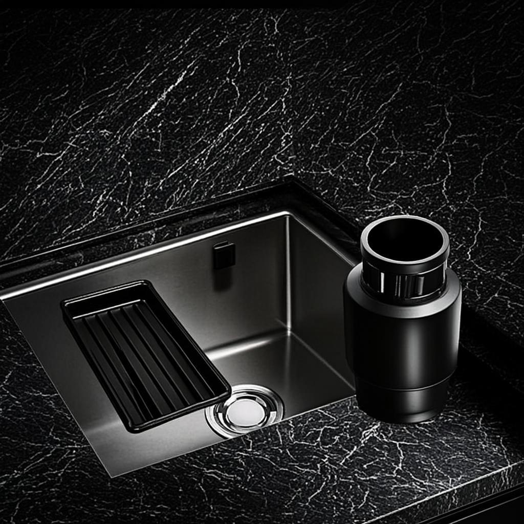 garbage disposal unit black nano style