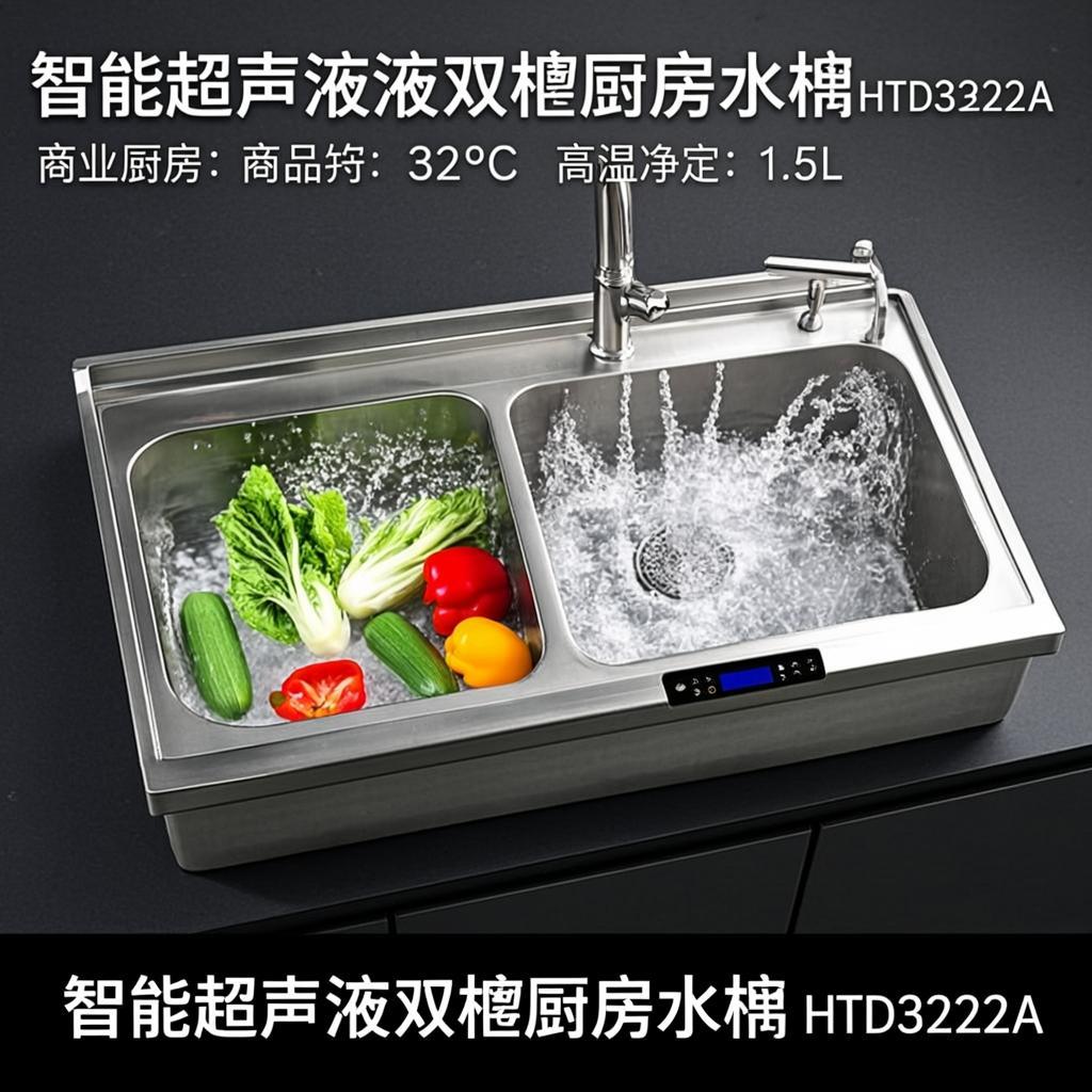 h td3322a dual compartment kitchen sink smart multifunction
