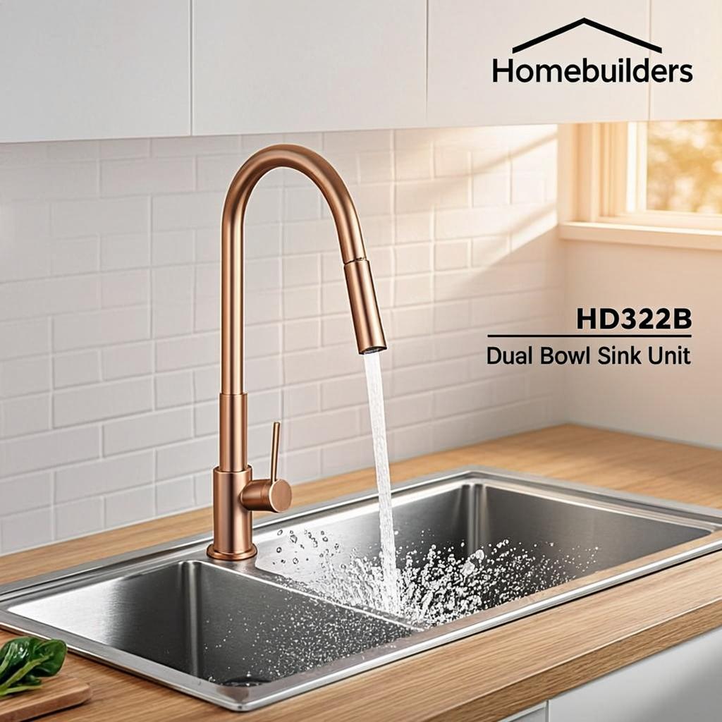 h td3322b dual bowl sink unit modern kitchen lifestyle