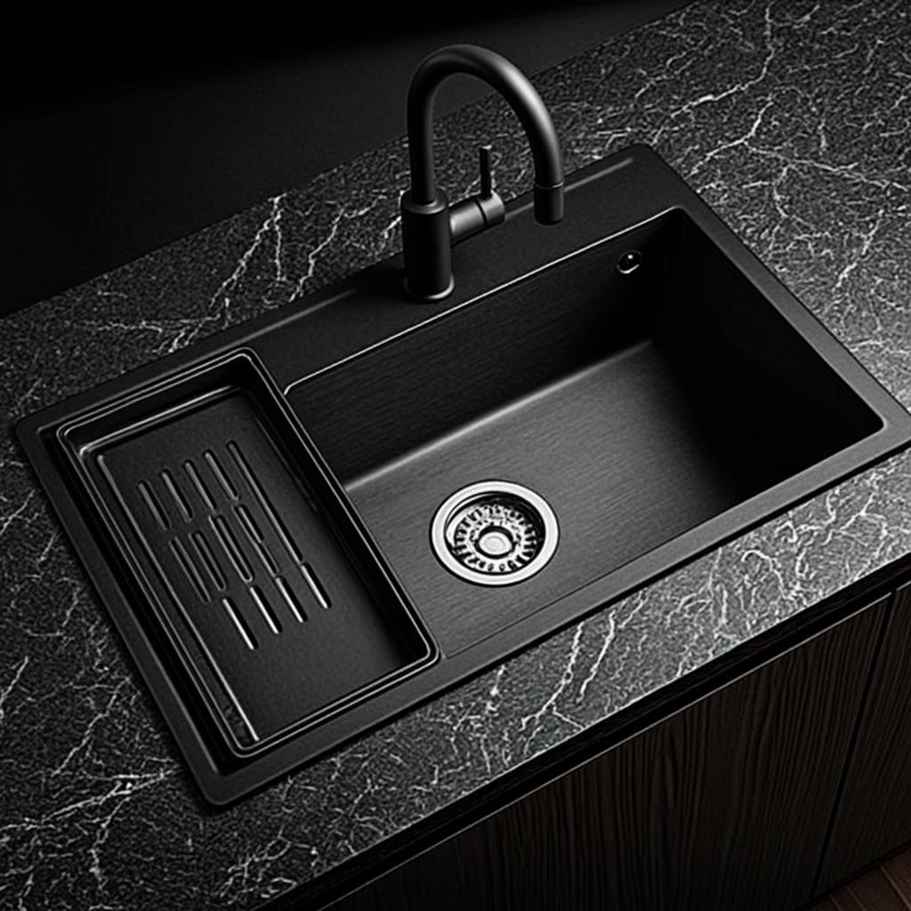 h ts3220a stainless steel sink unit black nano style