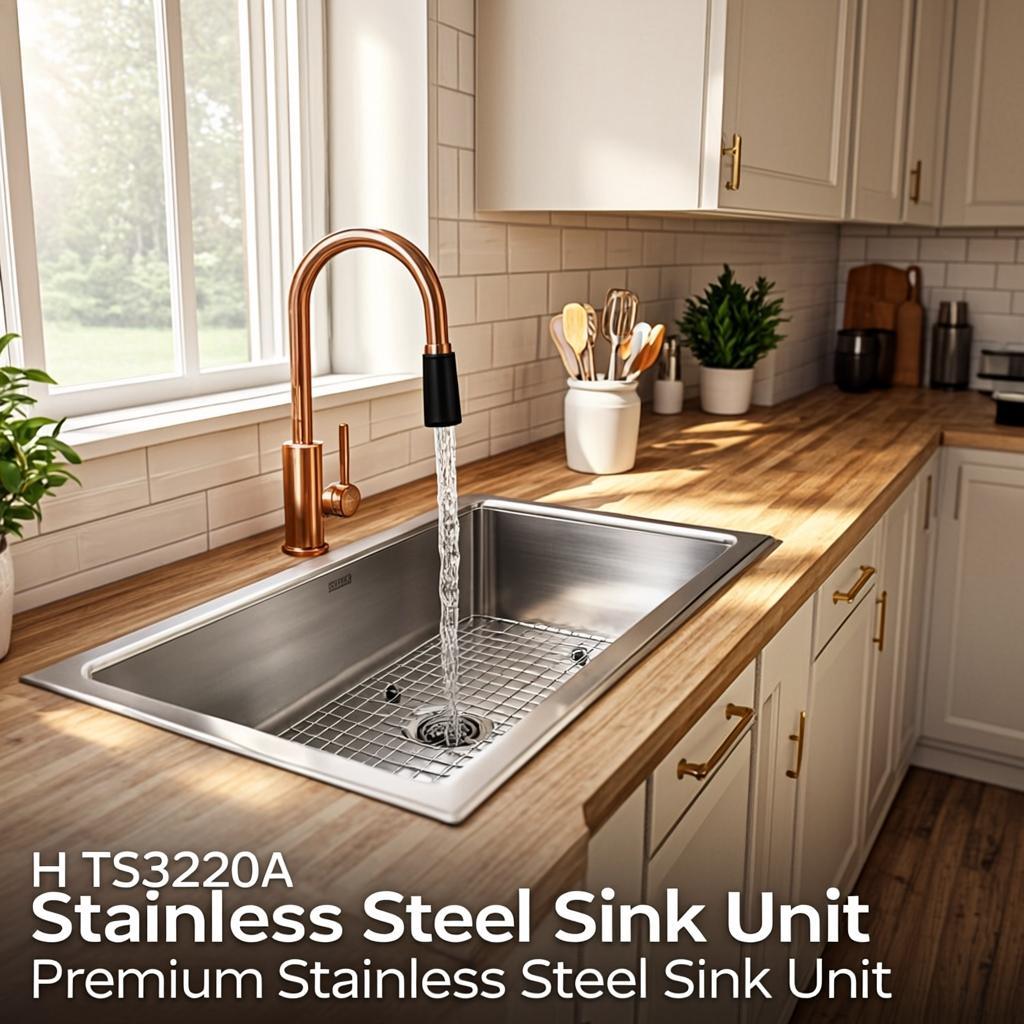h ts3220a stainless steel sink unit modern kitchen lifestyle