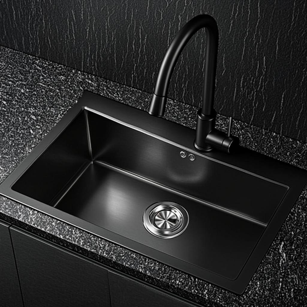 h ts8355a stainless steel sink station black nano style