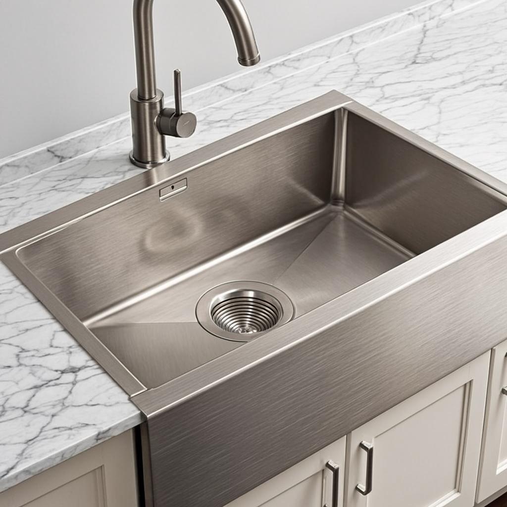 handmade brushed stainless steel sink minimal industrial