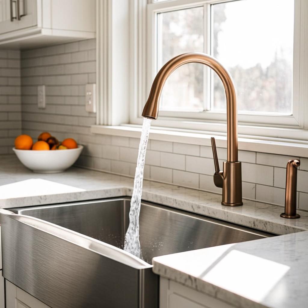 handmade brushed stainless steel sink modern kitchen lifestyle