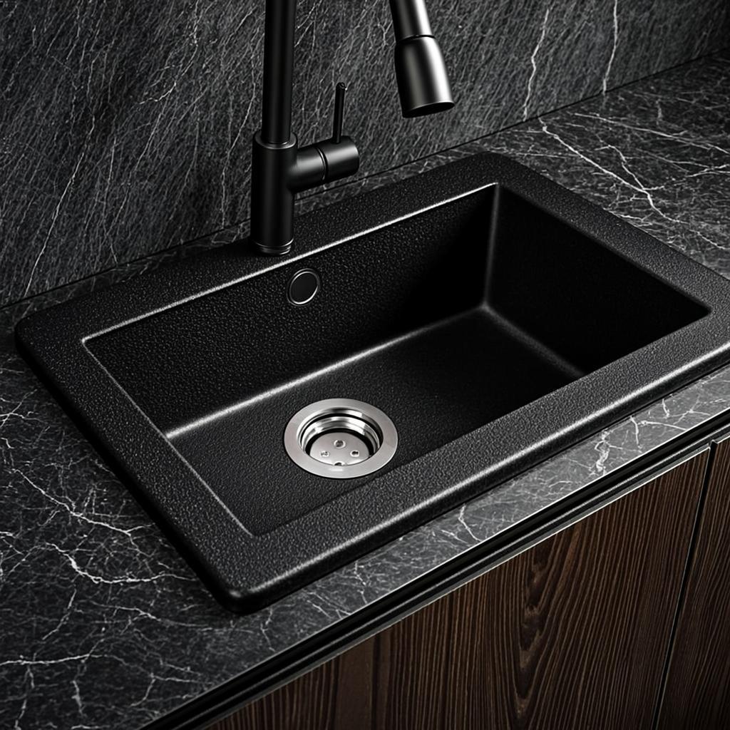handmade kitchen sink black nano style