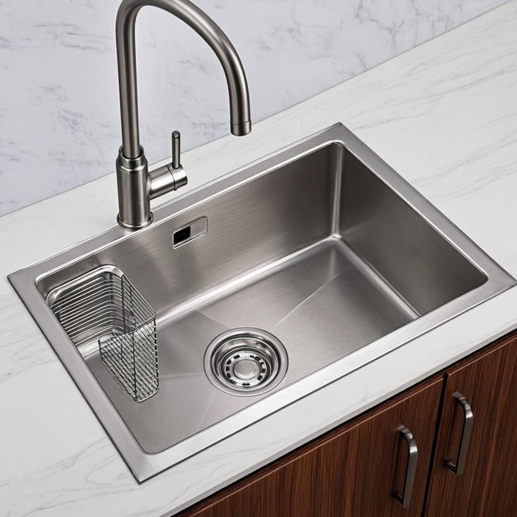 handmade single bowl sink minimal industrial