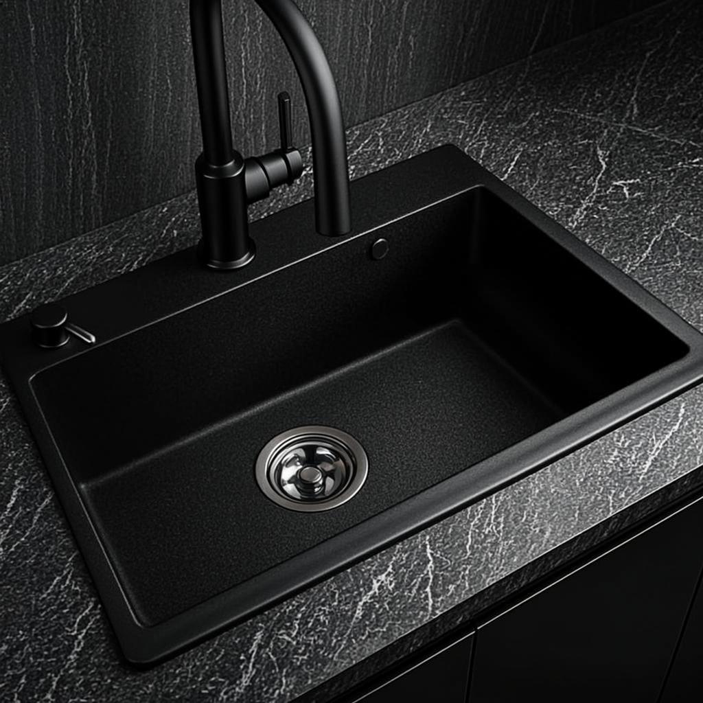 handmade stainless steel sink black nano style