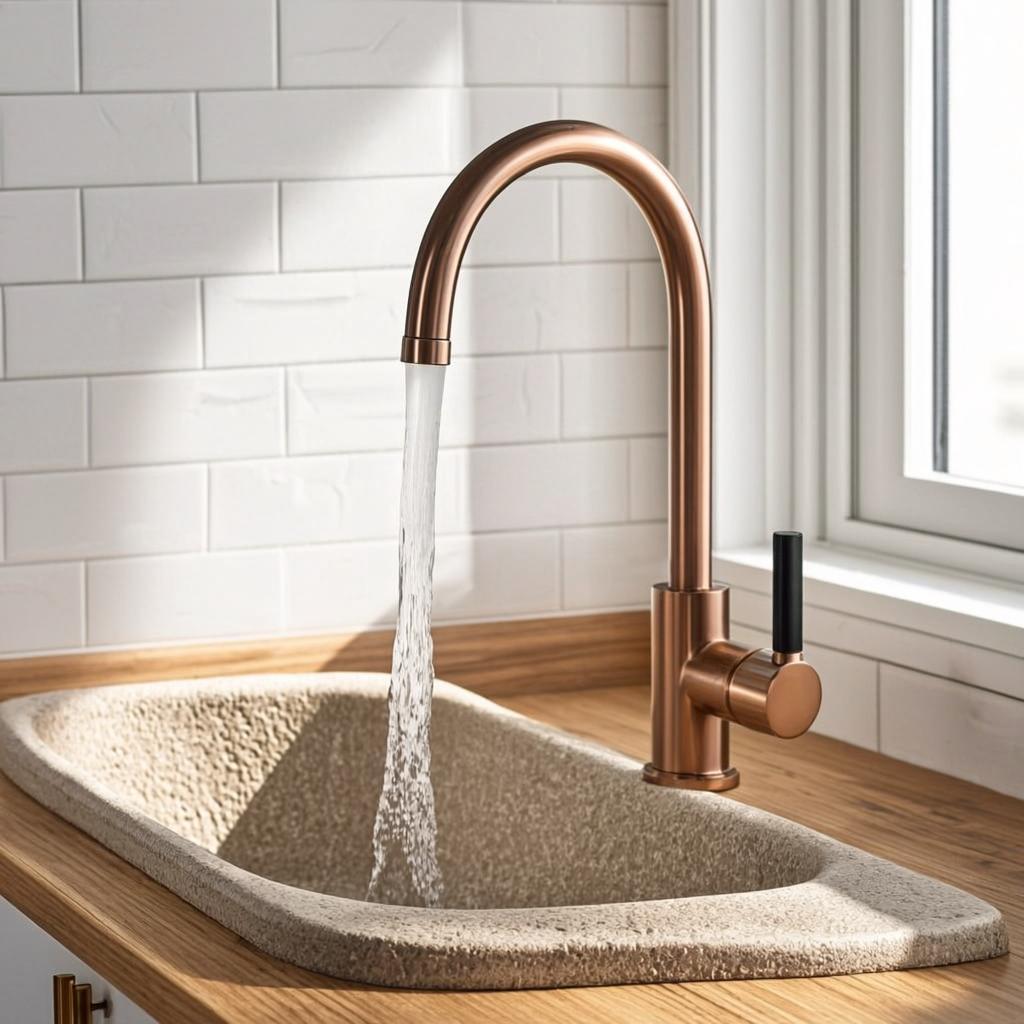 handmade top mount sink modern kitchen lifestyle