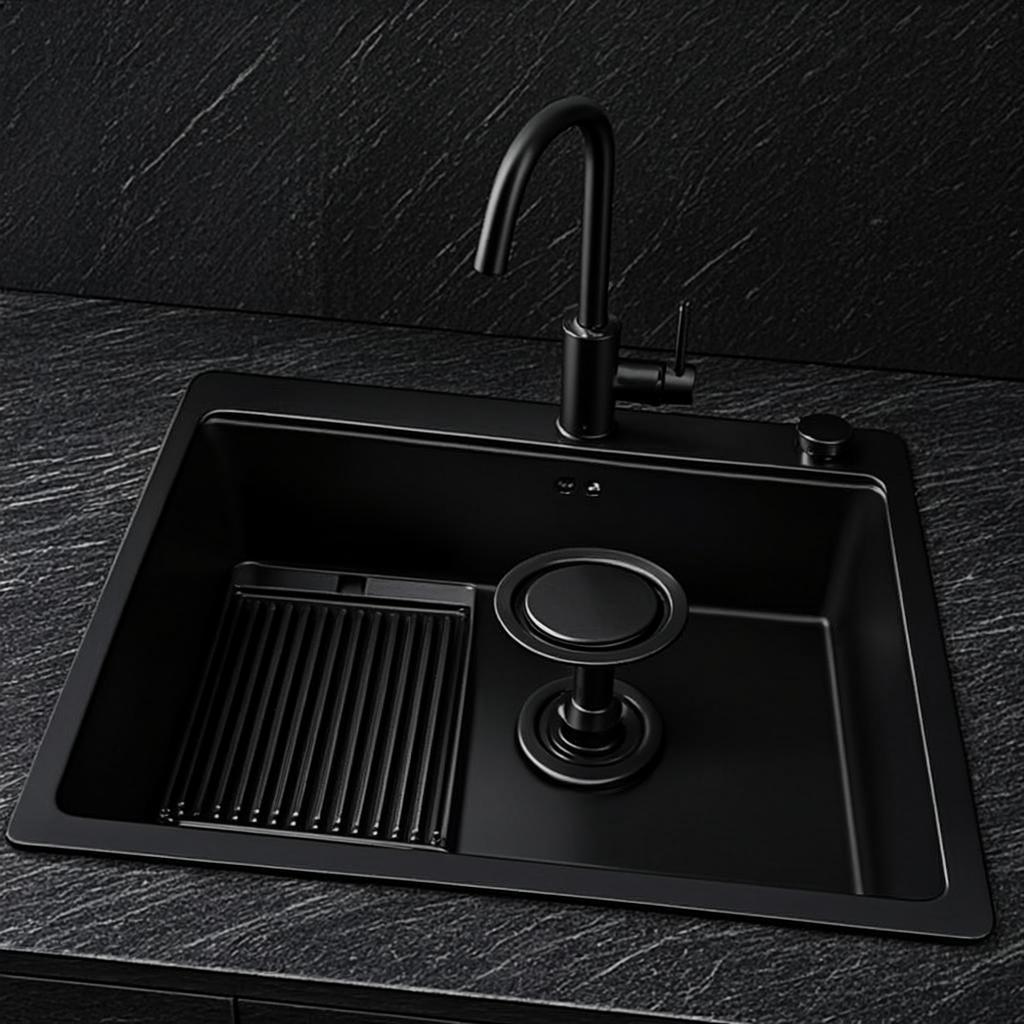 household garbage disposal black nano style