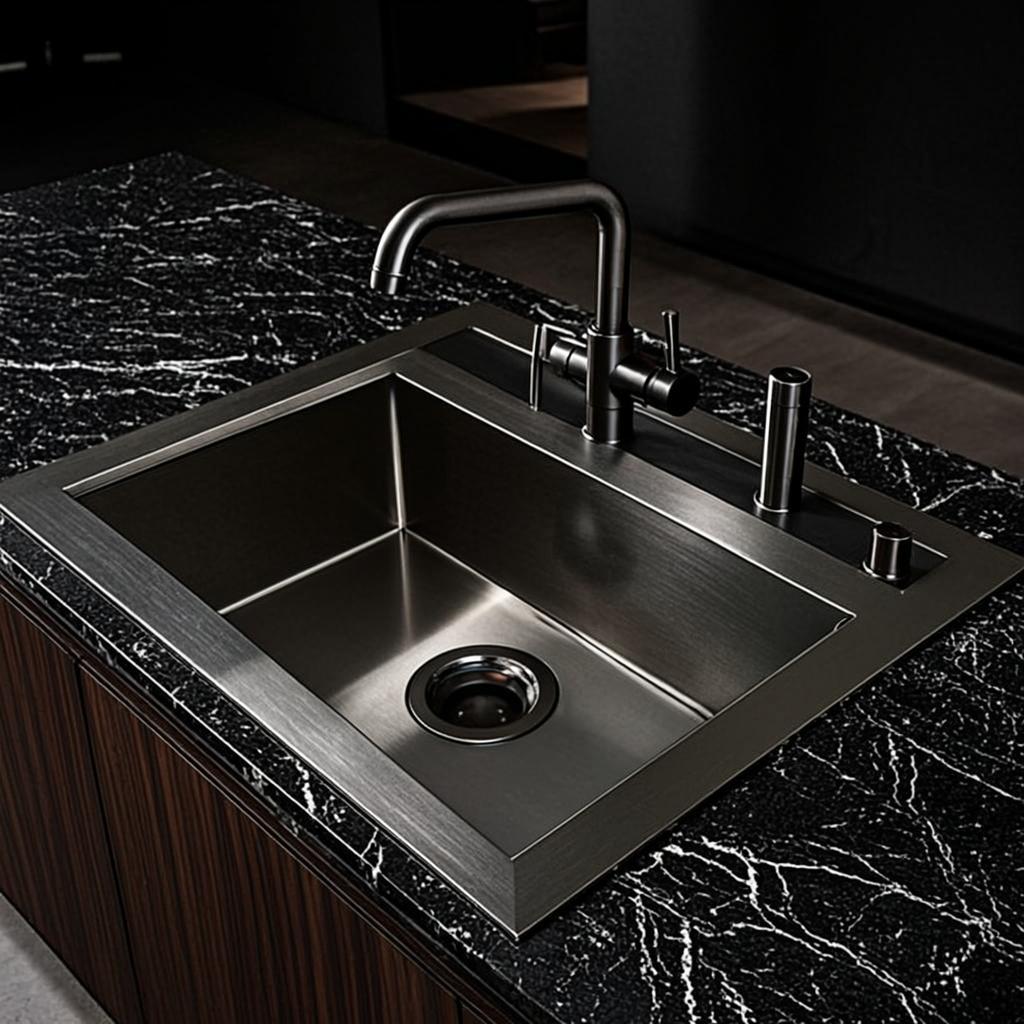 industrial grade stainless sink black nano style