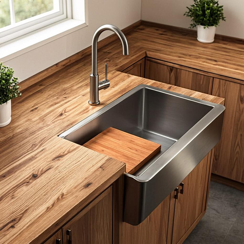 industrial grade stainless sink farmhouse apron