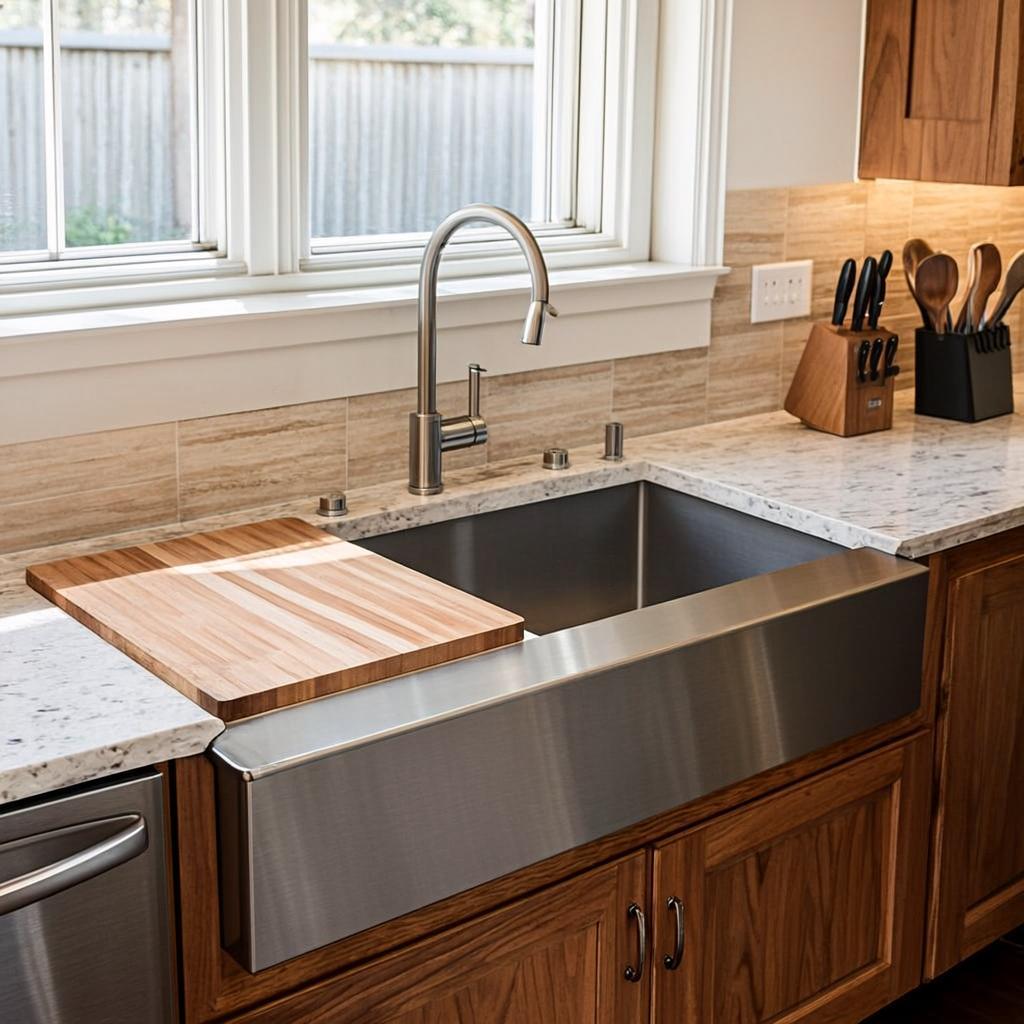 integrated kitchen sink farmhouse apron
