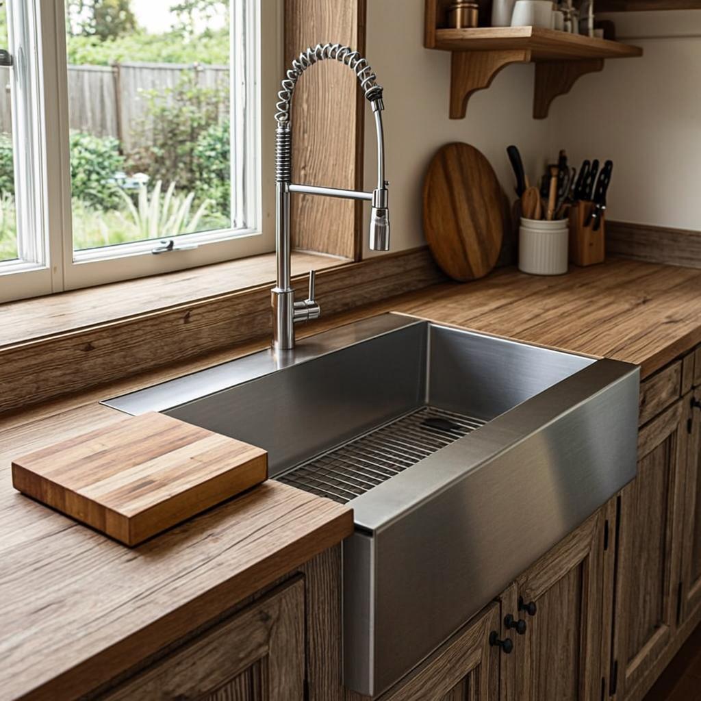 integrated ultrasonic sink farmhouse apron
