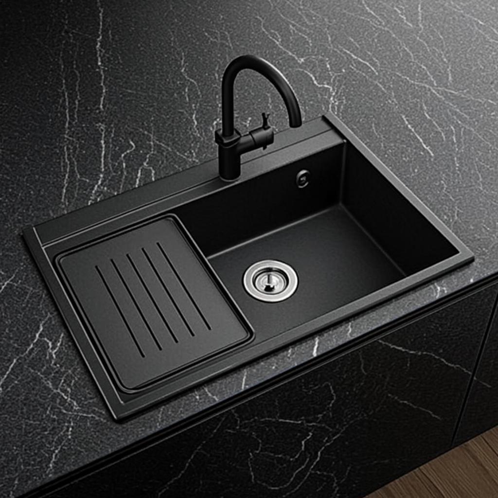 kitchen countertop sink basin black nano style