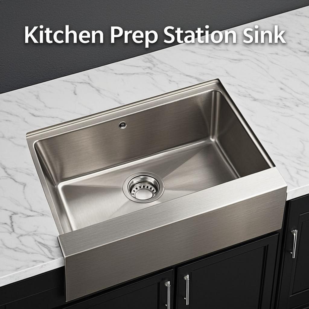 kitchen prep station sink minimal industrial