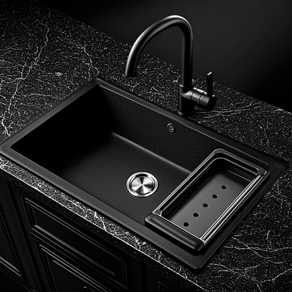kitchen sink manufacturer black nano style