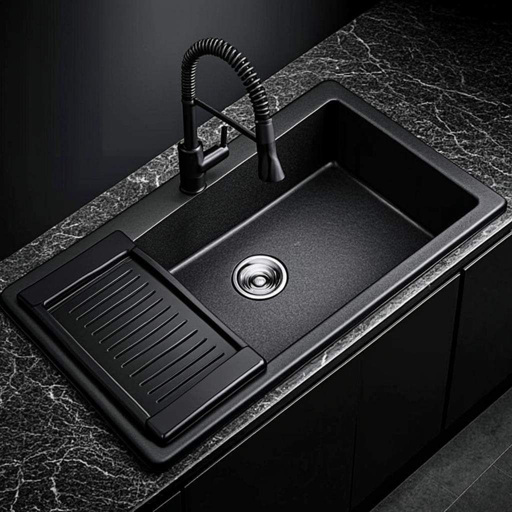 kitchen sink set black nano style