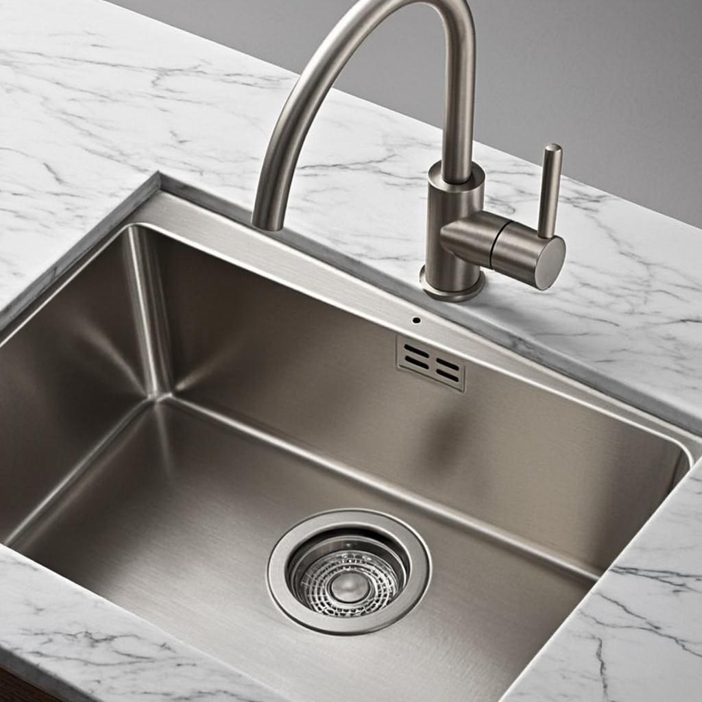 kitchen sink with faucet set minimal industrial